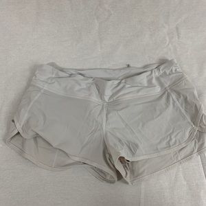 White lululemon gym shorts